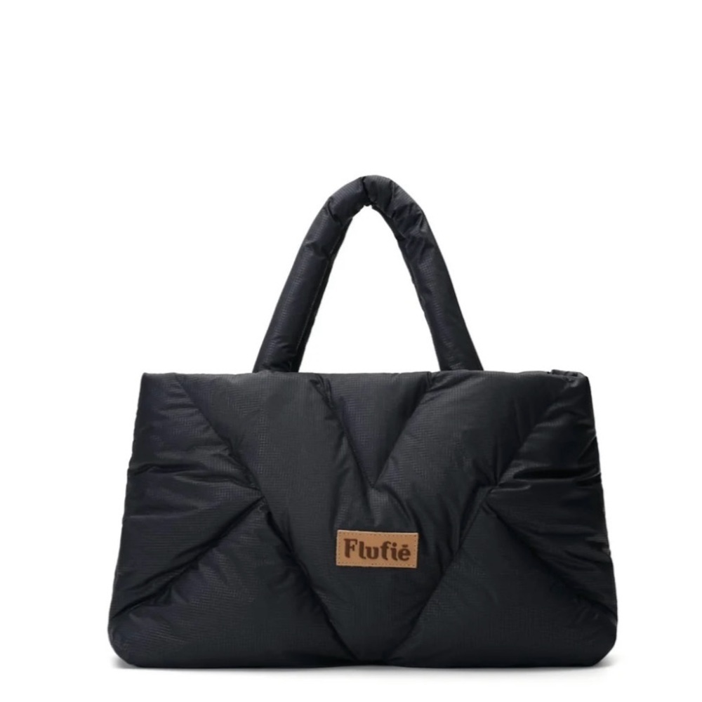 NEW Flufie Shoulder Bag Jet Black Classic Quilted suitable for a dog carrier